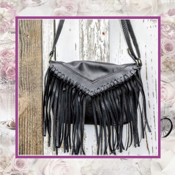Unique Styles purse Handbags - 🌺 PURSE FRINGE CROSSBODY PURSE BAG BOHO BLACK LUV